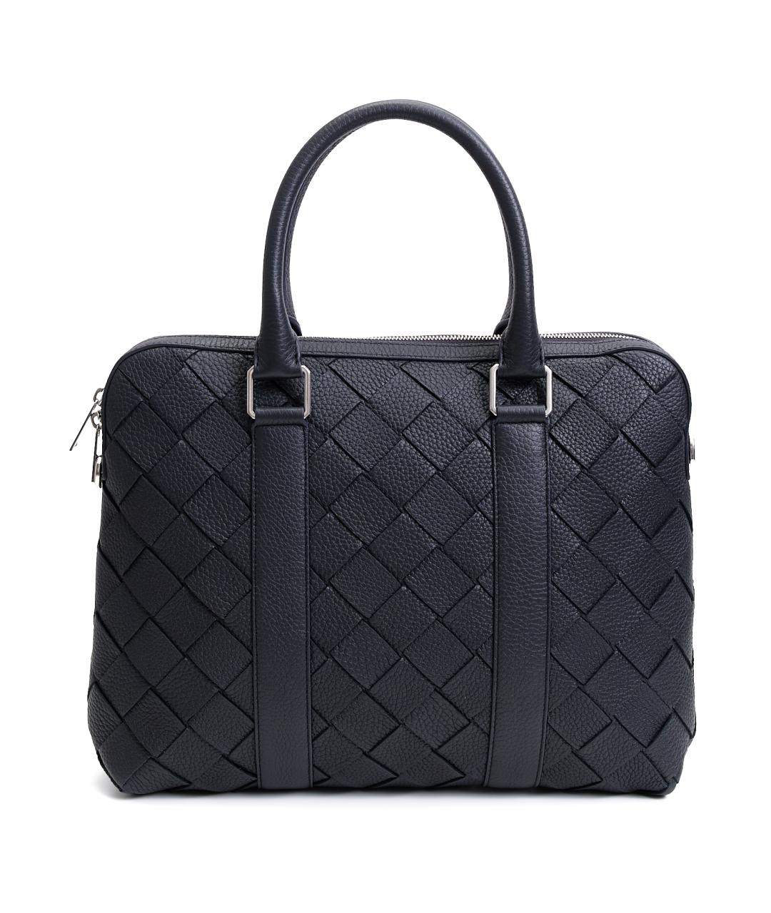 BOTTEGA VENETA Черный кожаный портфель, фото 8