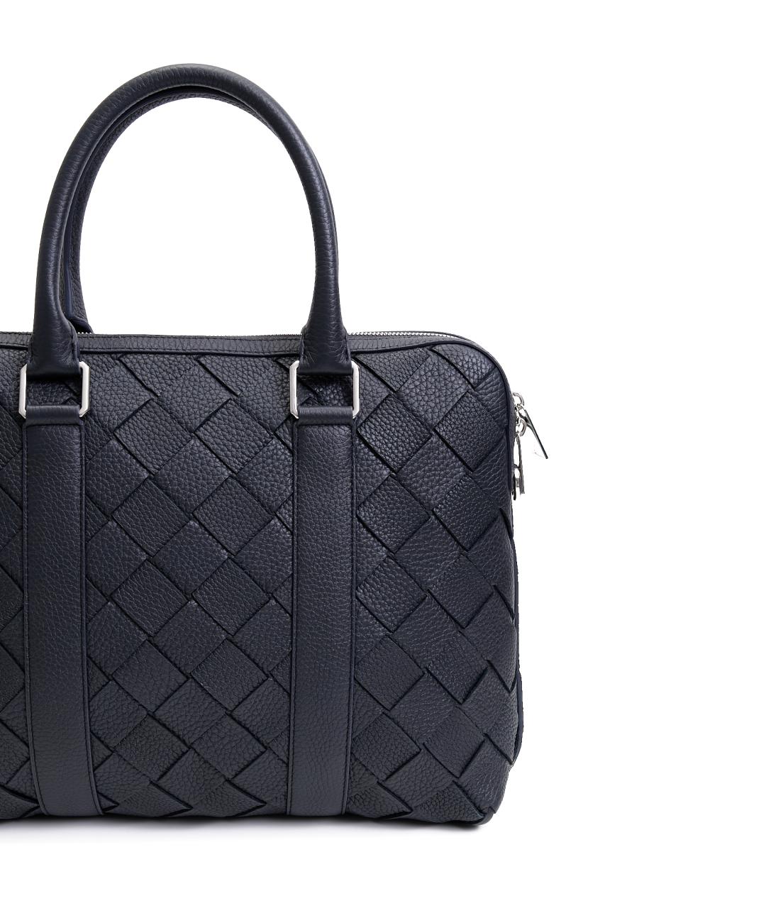 BOTTEGA VENETA Черный кожаный портфель, фото 4