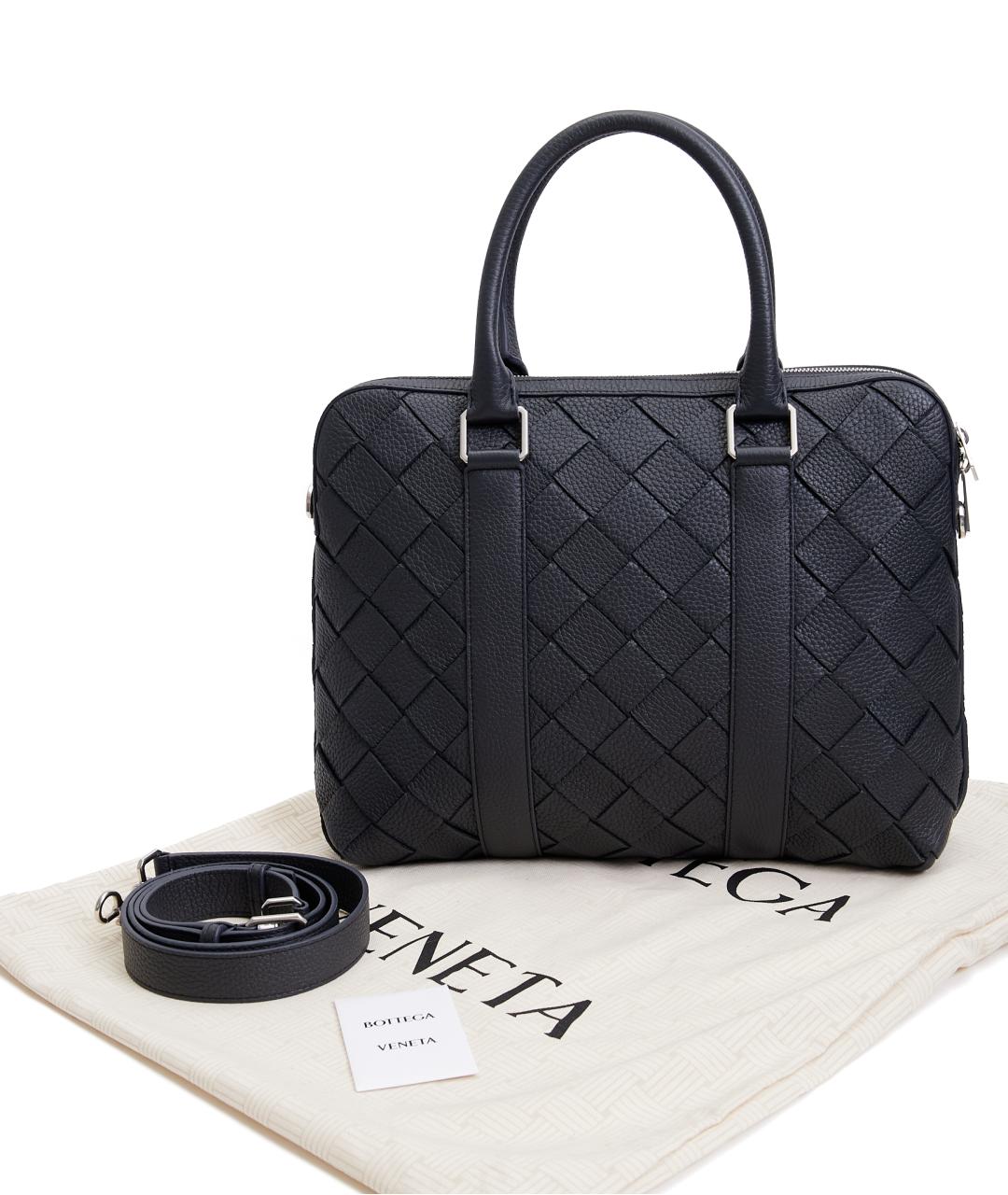 BOTTEGA VENETA Черный кожаный портфель, фото 5