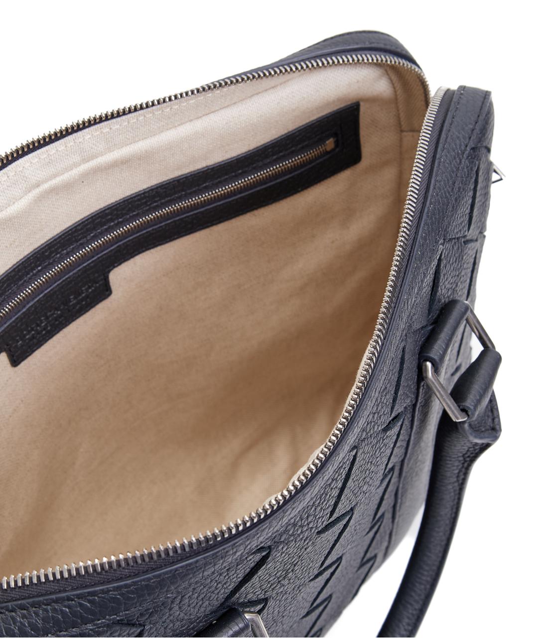 BOTTEGA VENETA Черный кожаный портфель, фото 7