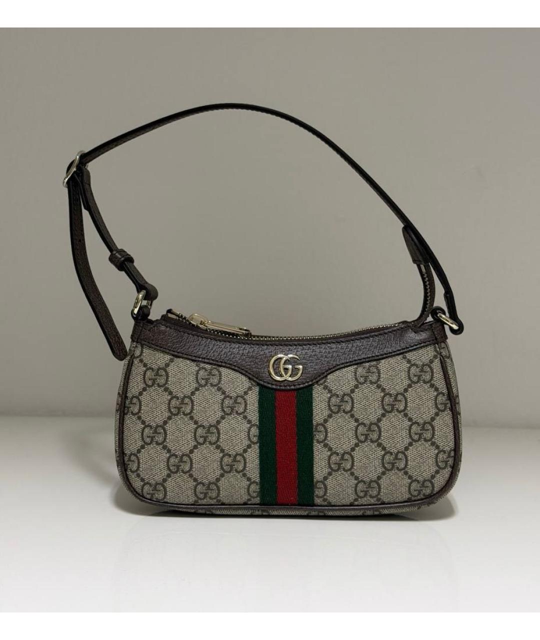 GUCCI Серая кожаная сумка через плечо, фото 8