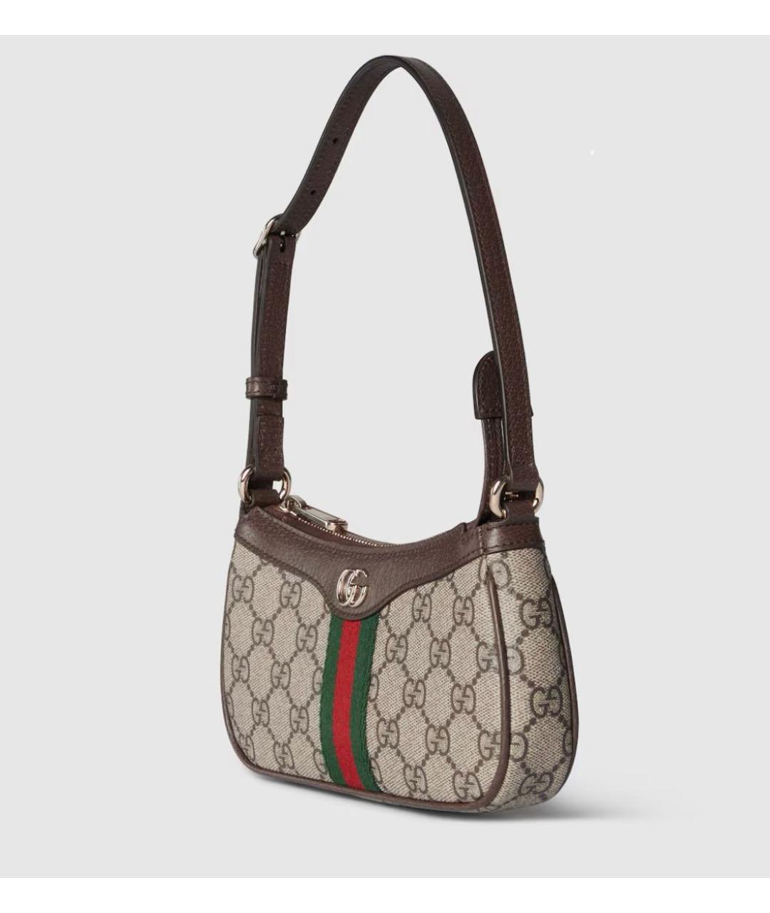 GUCCI Серая кожаная сумка через плечо, фото 2