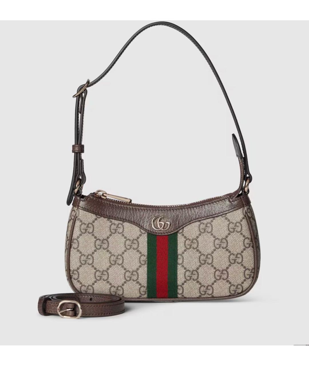 GUCCI Серая кожаная сумка через плечо, фото 9