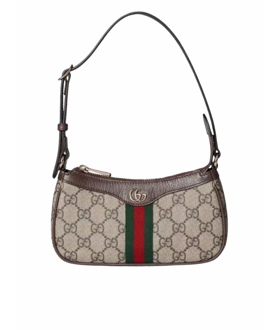 GUCCI Серая кожаная сумка через плечо, фото 1