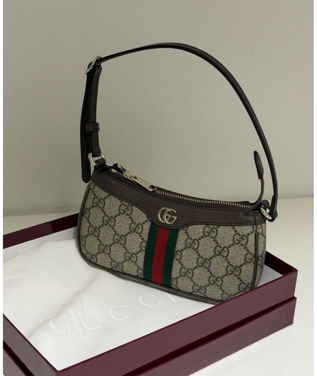 GUCCI Серая кожаная сумка через плечо, фото 7