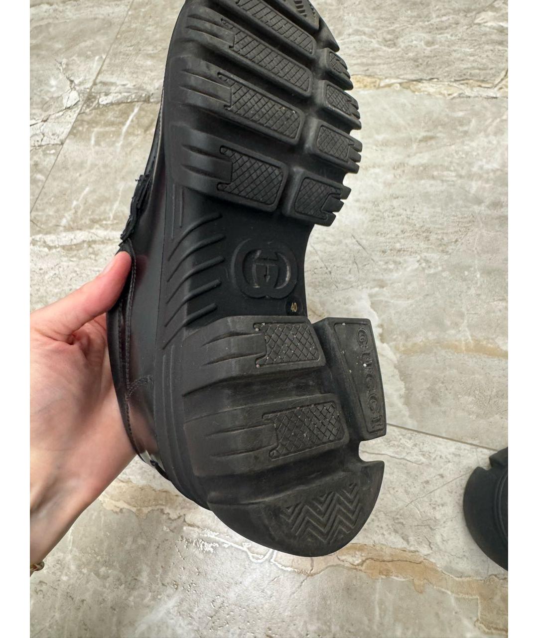 GUCCI Черные кожаные лоферы, фото 5