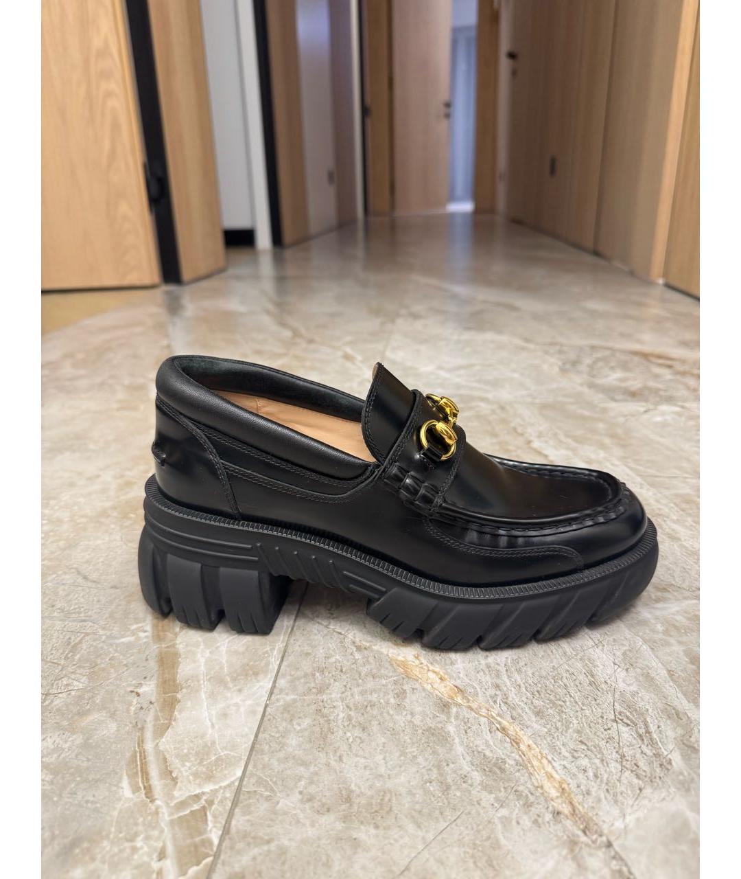 GUCCI Черные кожаные лоферы, фото 7