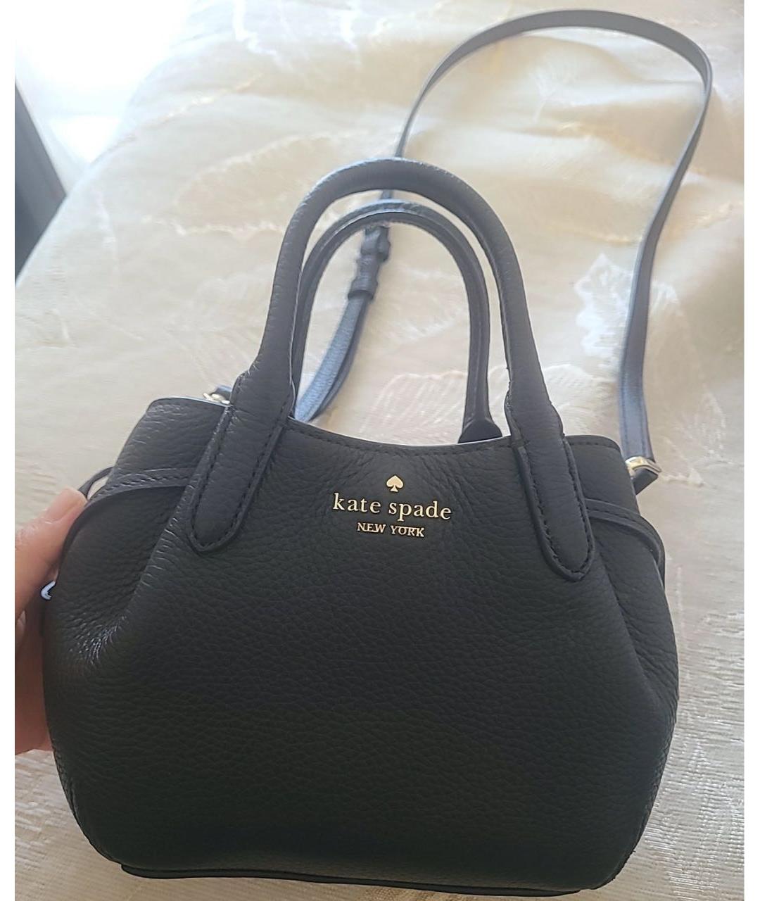 KATE SPADE Черная кожаная сумка с короткими ручками, фото 7