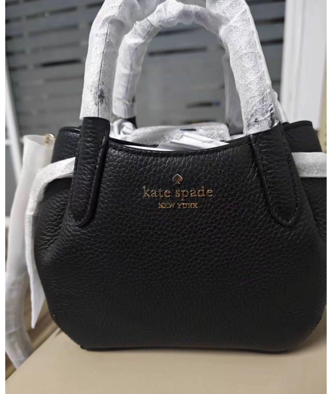 KATE SPADE Черная кожаная сумка с короткими ручками, фото 6