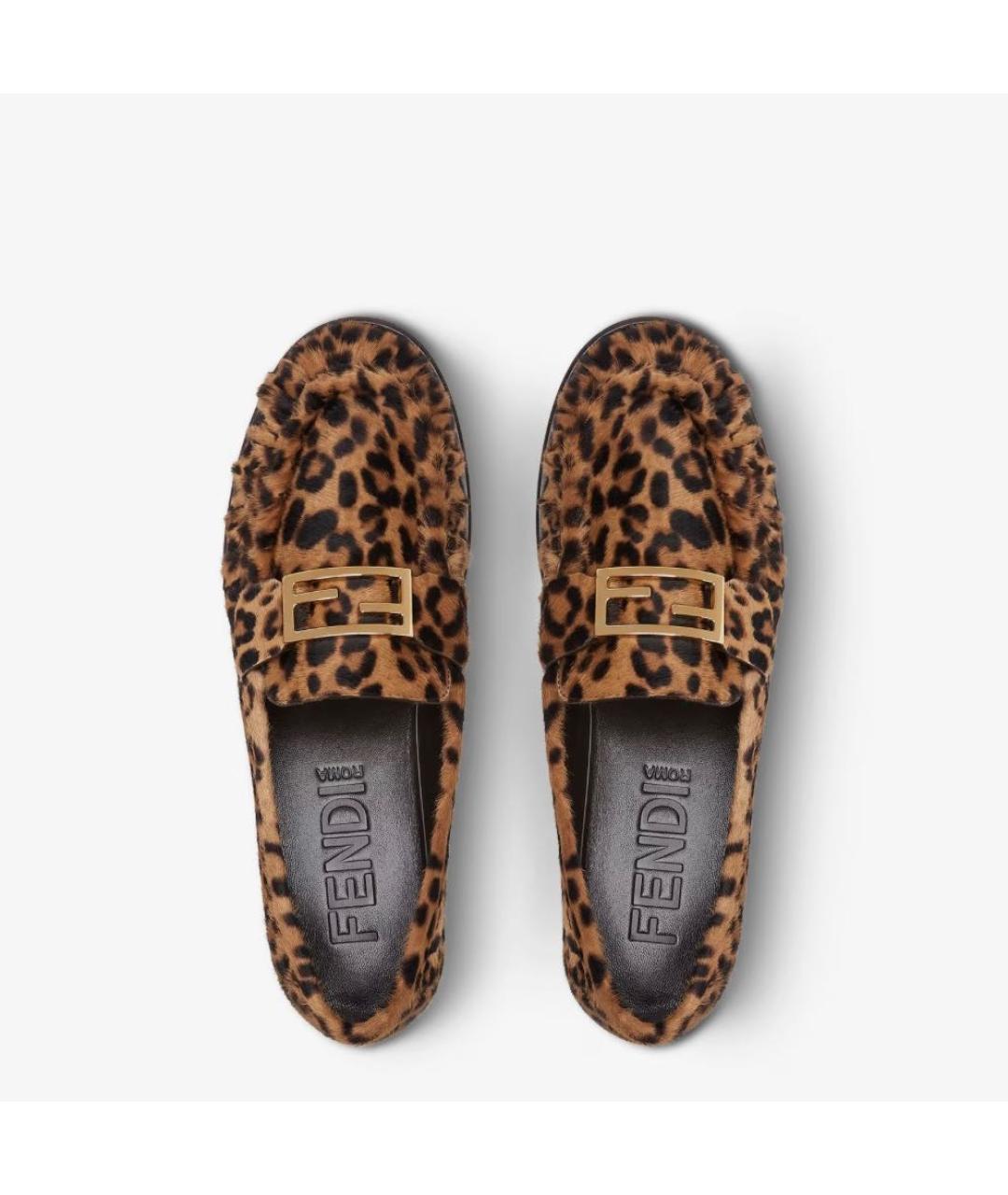 FENDI Коричневые кожаные лоферы, фото 4