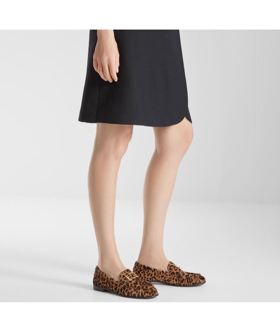 FENDI Коричневые кожаные лоферы, фото 5