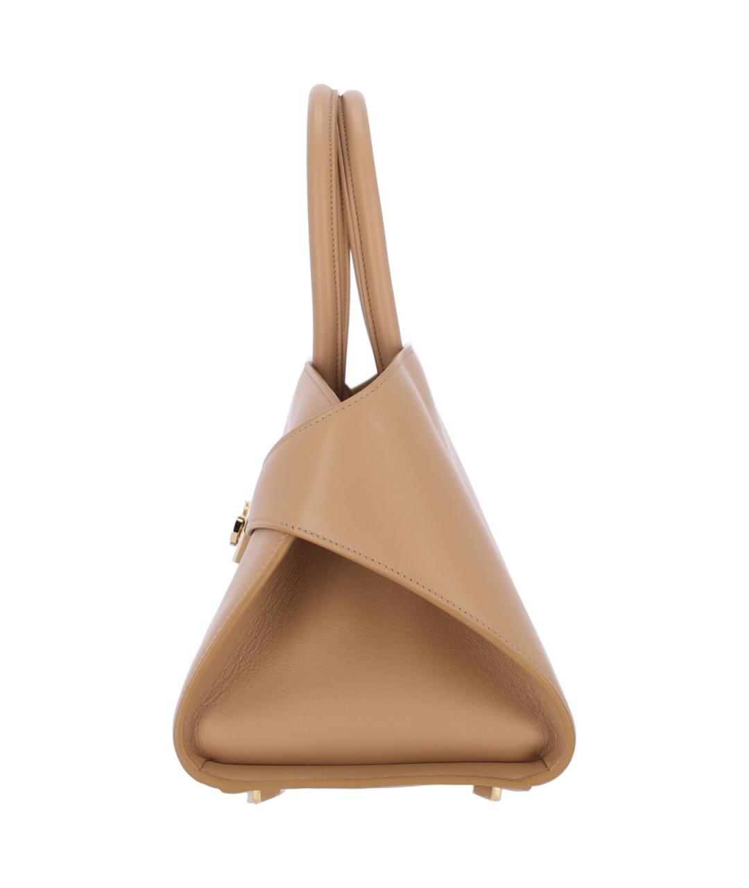 FERRAGAMO Бежевая кожаная сумка тоут, фото 5