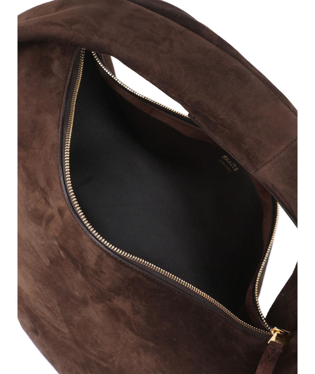 KHAITE Коричневая кожаная сумка с короткими ручками, фото 4