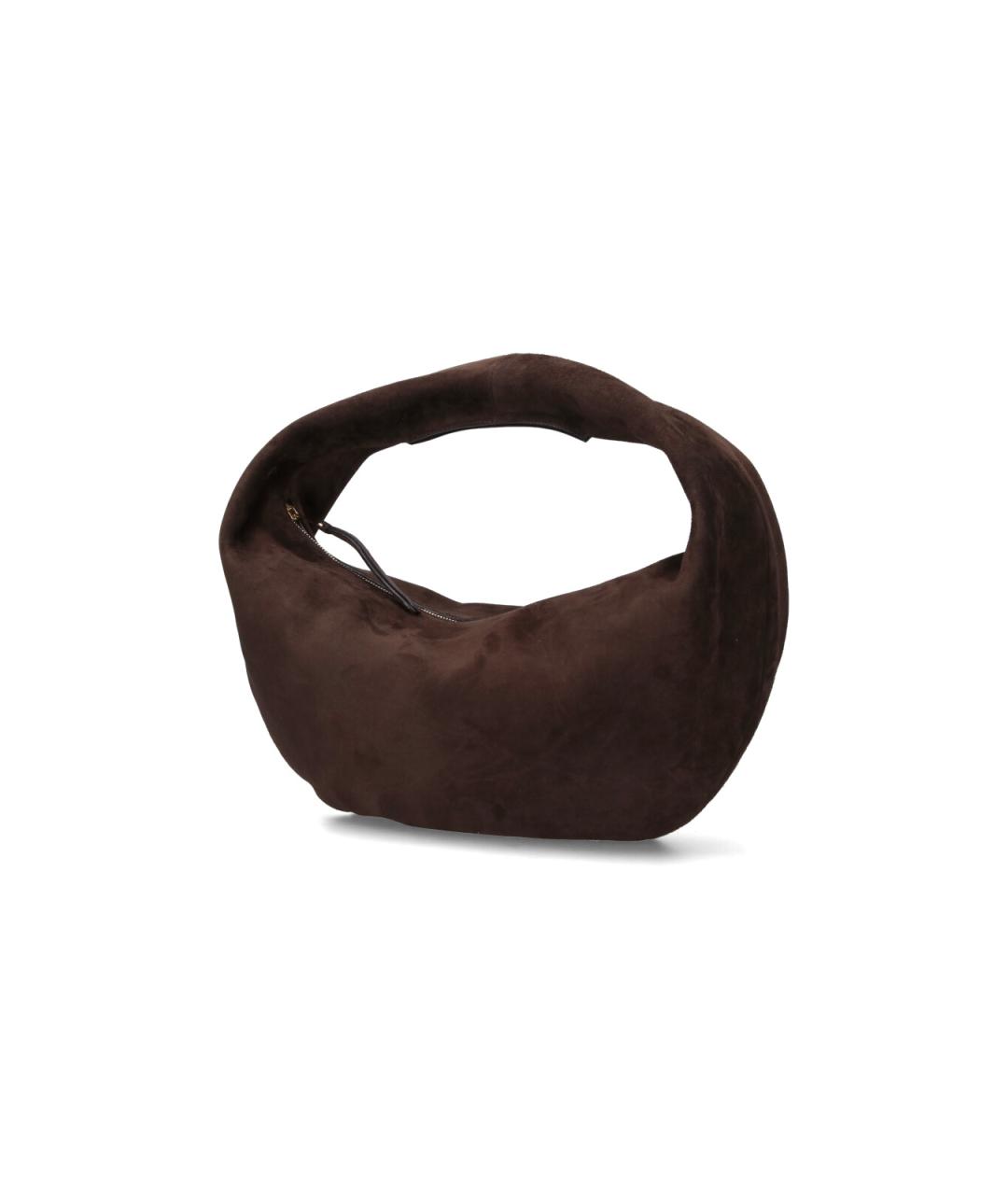 KHAITE Коричневая кожаная сумка с короткими ручками, фото 2