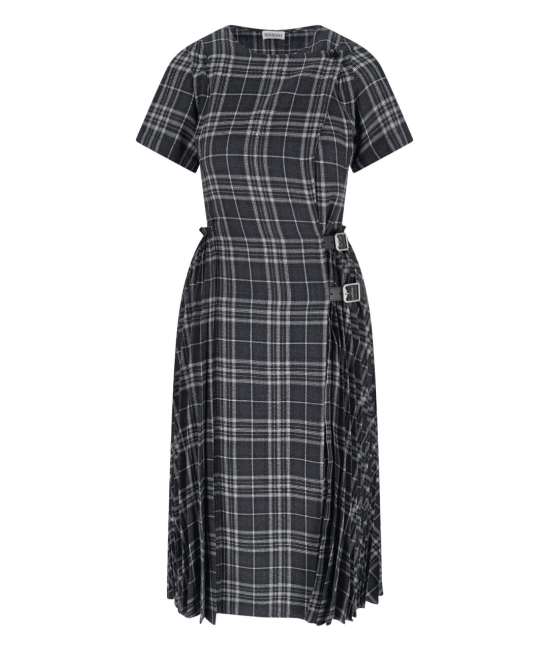 BURBERRY Серое шерстяное платье, фото 1
