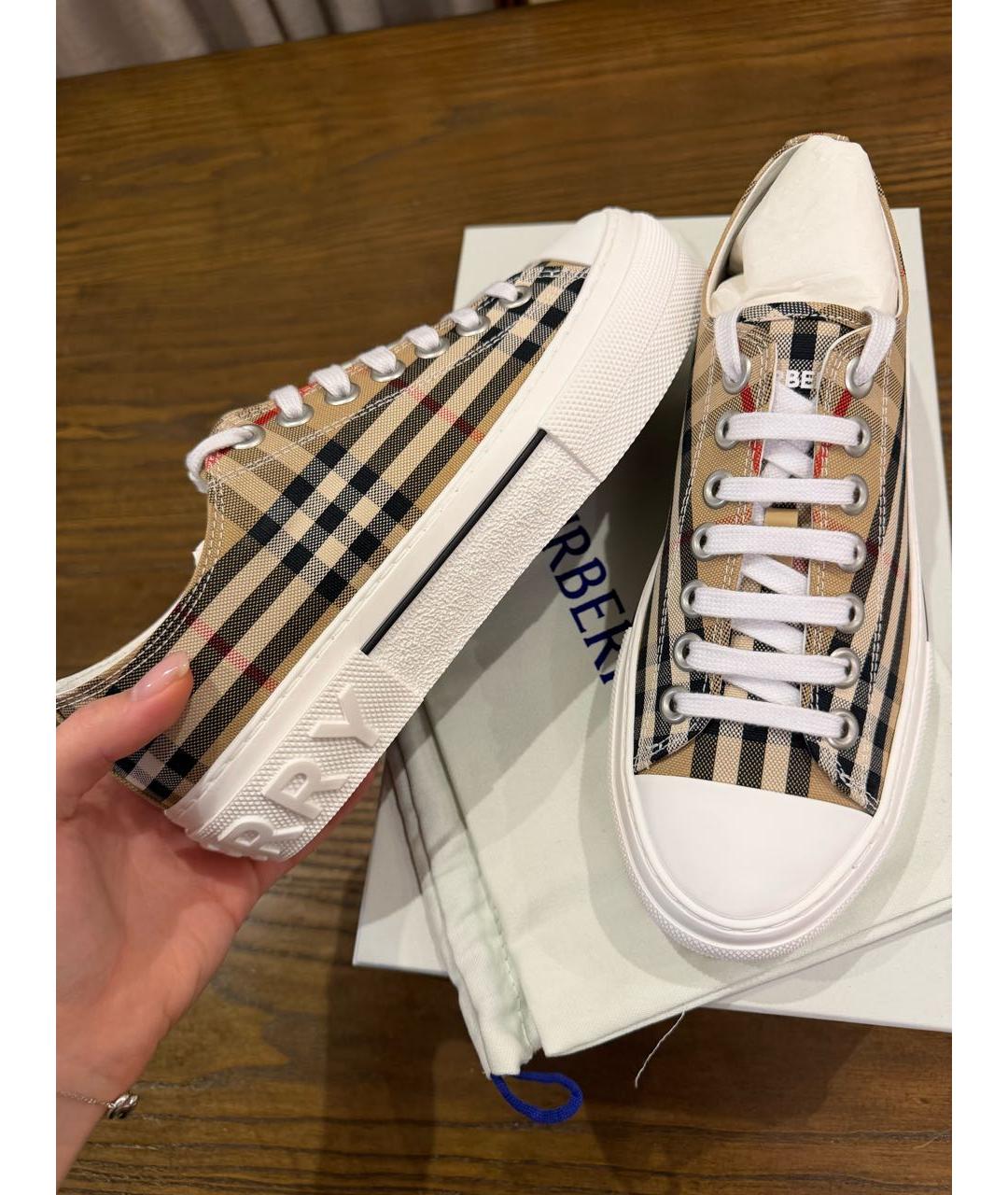 BURBERRY Бежевые кеды, фото 7