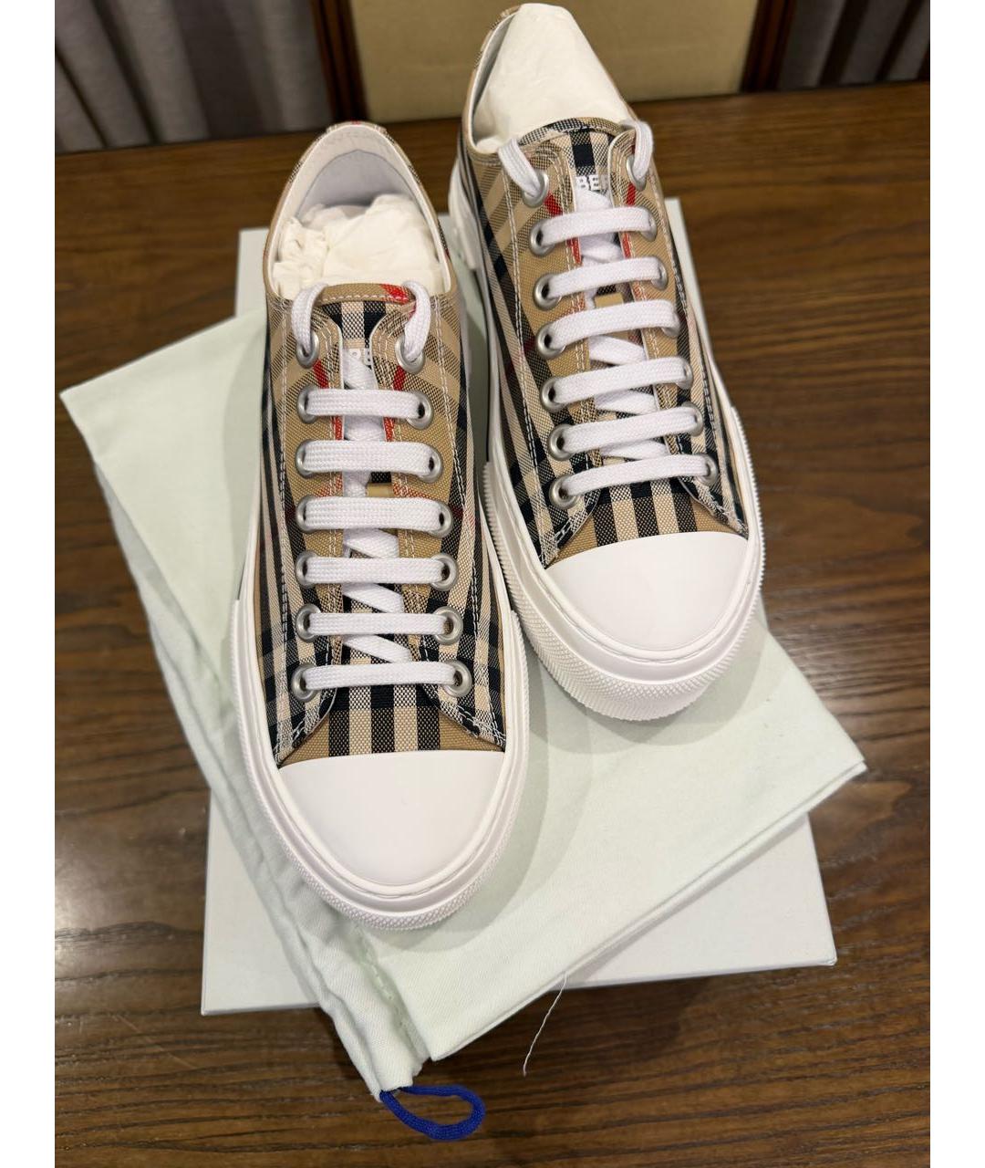 BURBERRY Бежевые кеды, фото 2