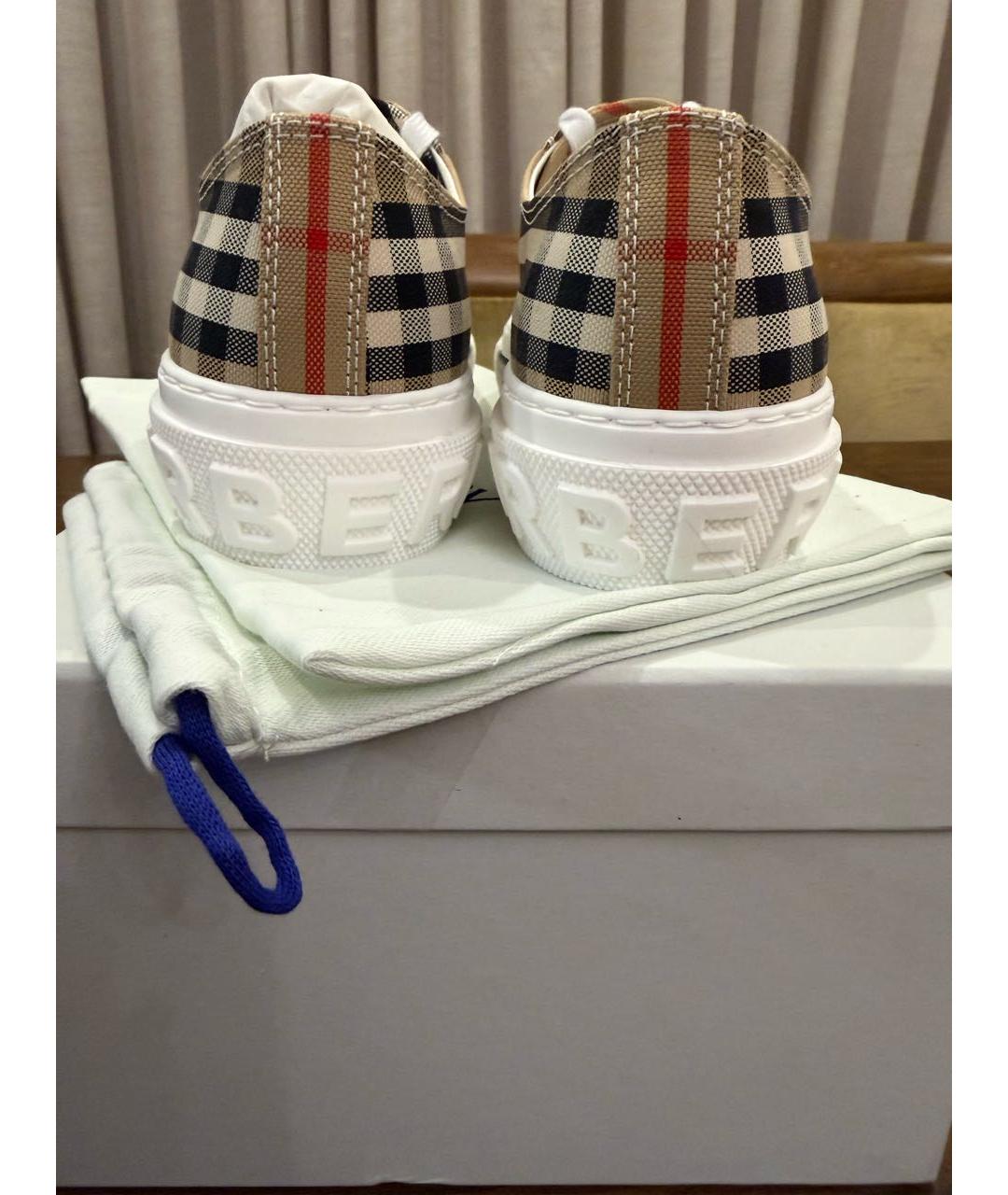 BURBERRY Бежевые кеды, фото 3