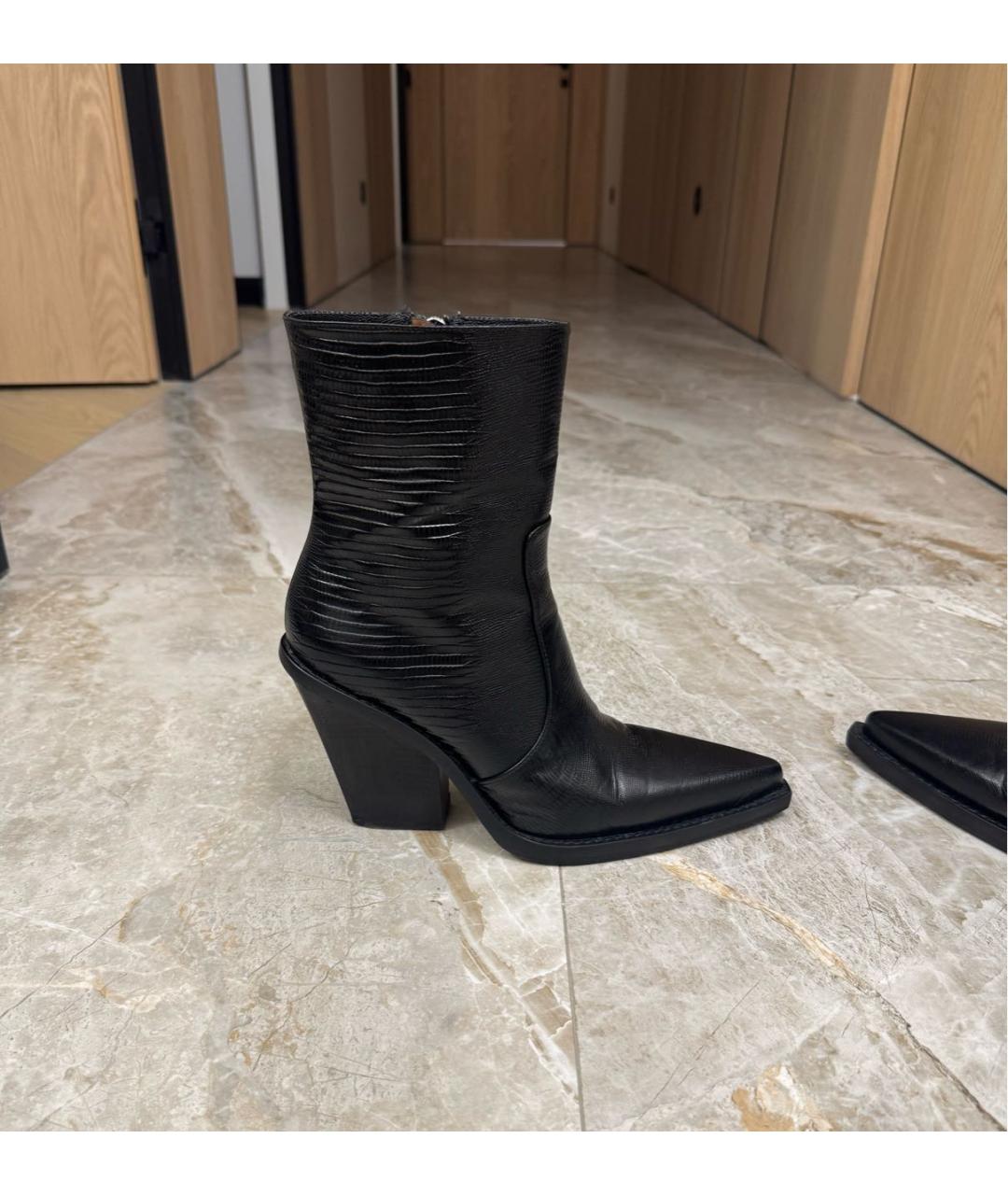 PARIS TEXAS Черные кожаные полусапоги, фото 6