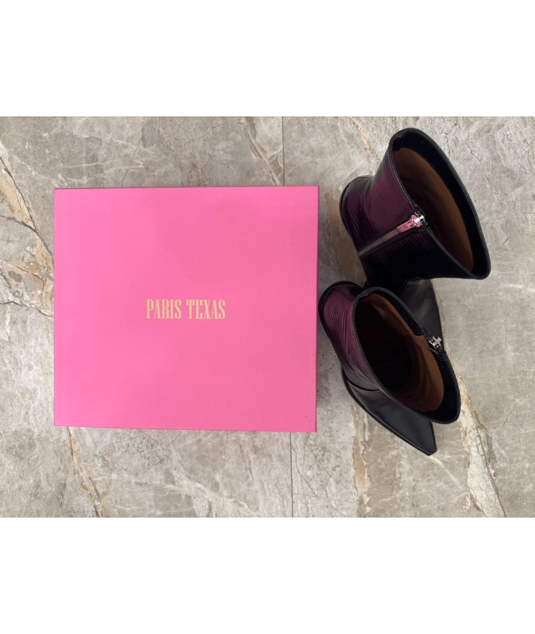 PARIS TEXAS Черные кожаные полусапоги, фото 5