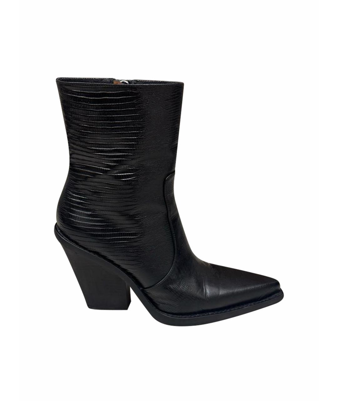 PARIS TEXAS Черные кожаные полусапоги, фото 1