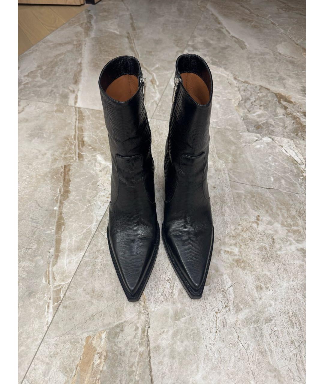 PARIS TEXAS Черные кожаные полусапоги, фото 2