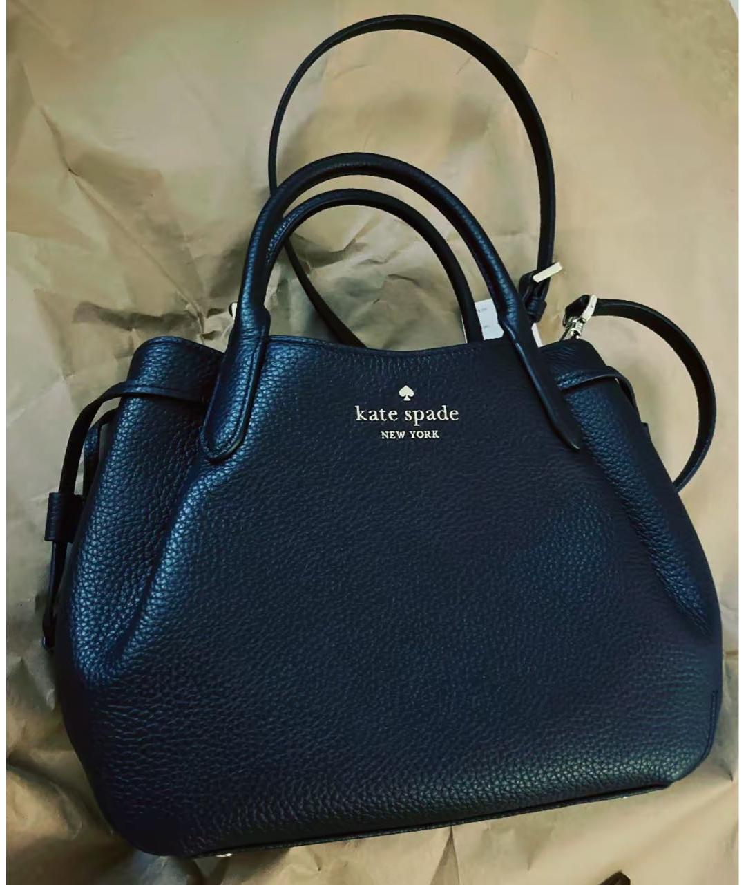 KATE SPADE Черная кожаная сумка с короткими ручками, фото 5