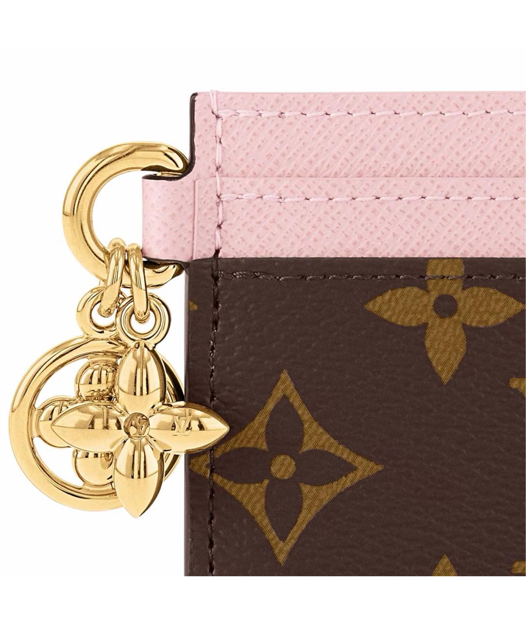 LOUIS VUITTON Розовый кожаный кардхолдер, фото 2