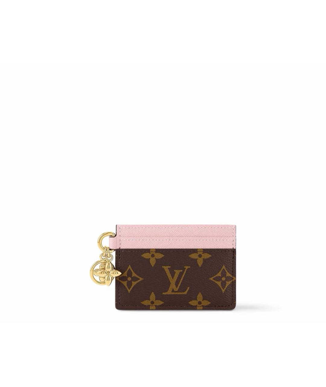 LOUIS VUITTON Розовый кожаный кардхолдер, фото 5