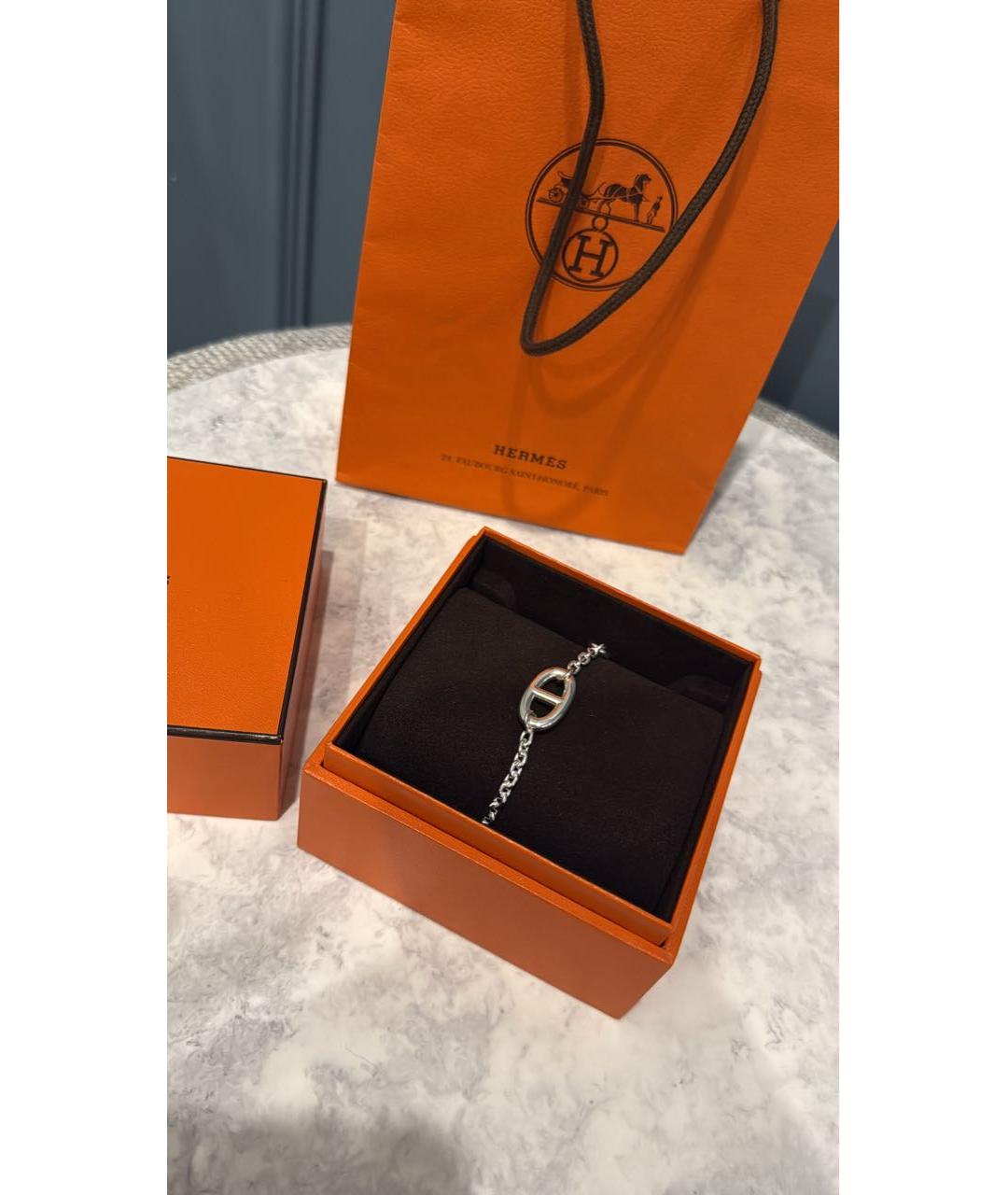 HERMES Серебрянный серебряный браслет, фото 2