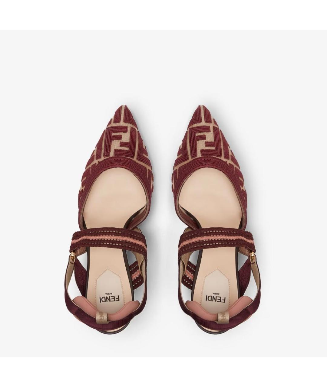 FENDI Бордовые замшевые туфли, фото 4