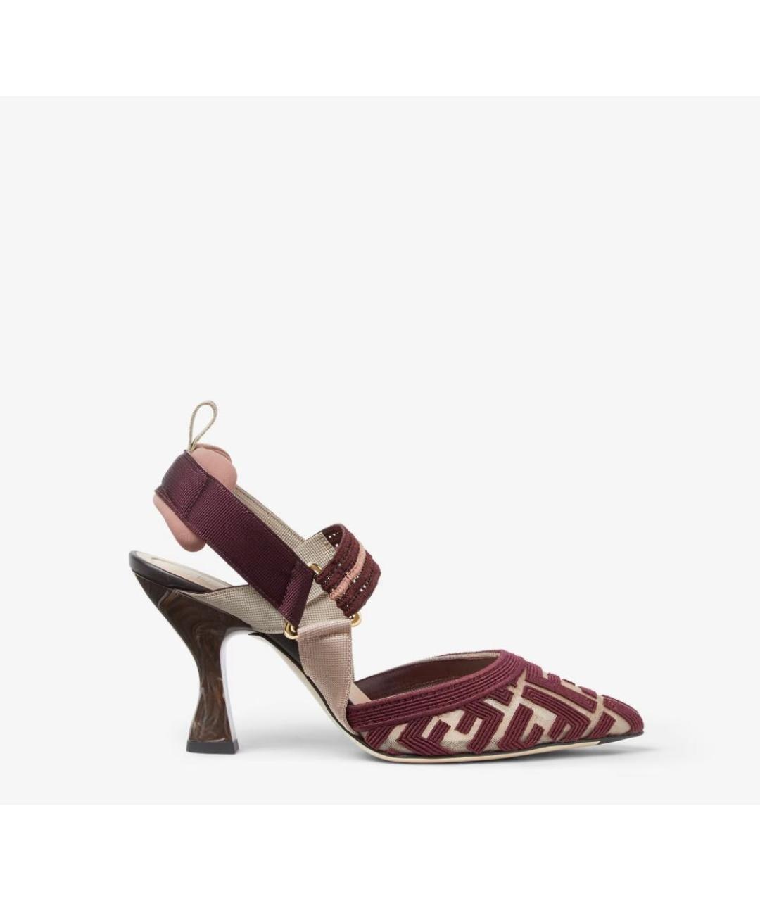 FENDI Бордовые замшевые туфли, фото 6