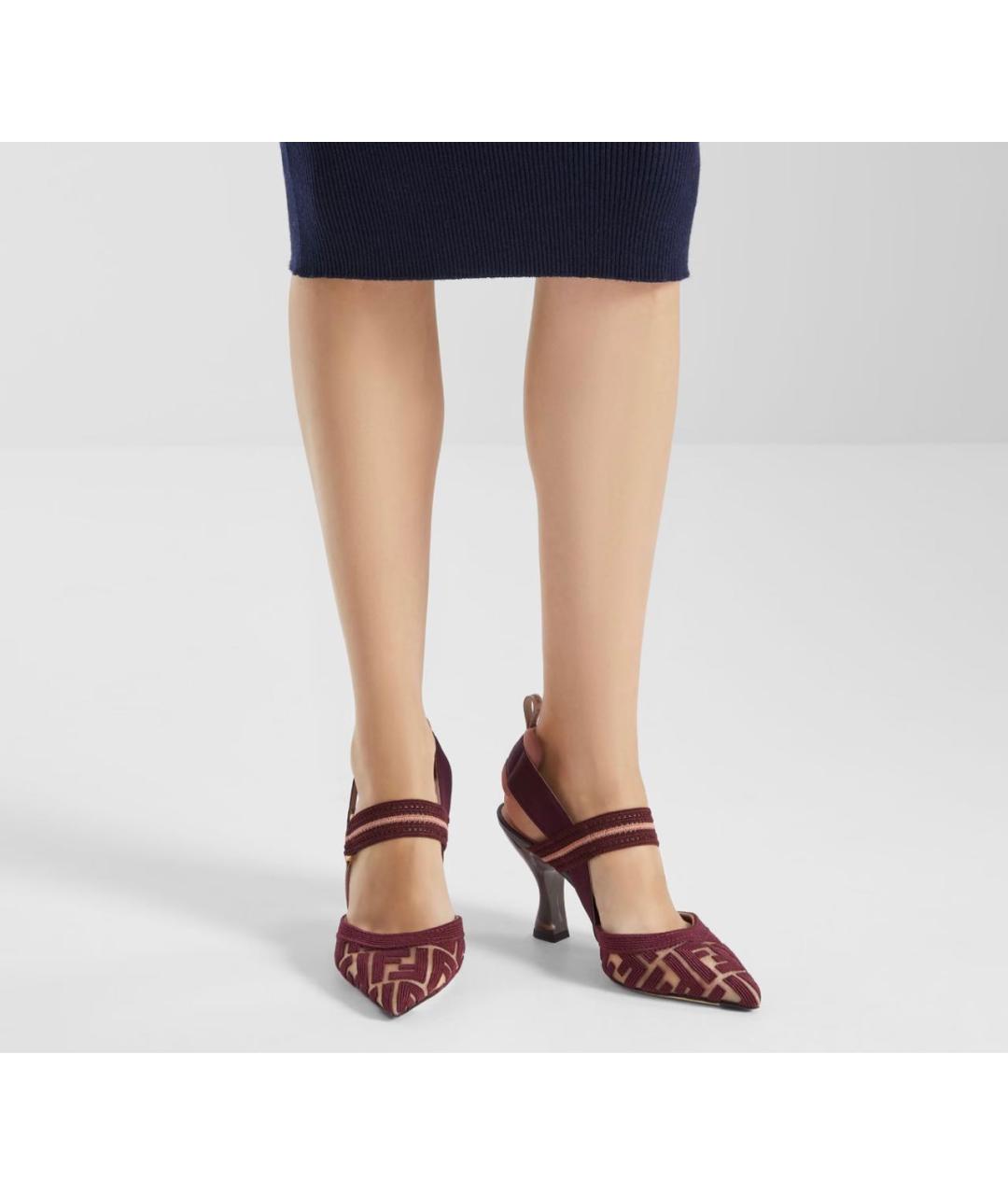 FENDI Бордовые замшевые туфли, фото 5