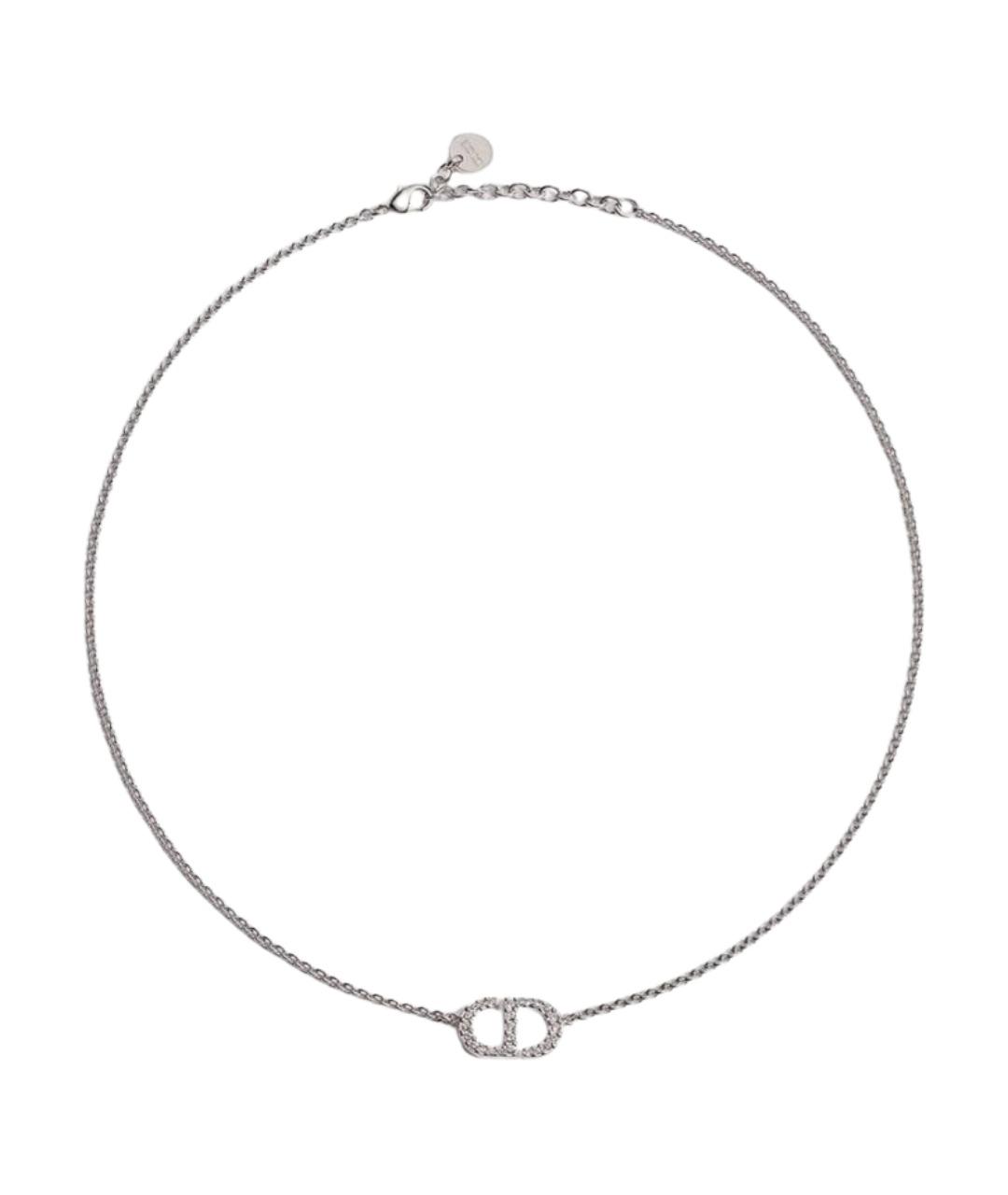 CHRISTIAN DIOR Серебряное металлическое колье, фото 1