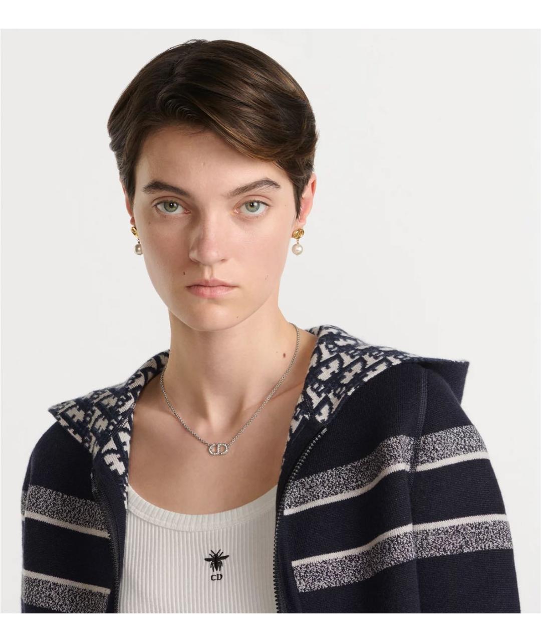 CHRISTIAN DIOR Серебряное металлическое колье, фото 2