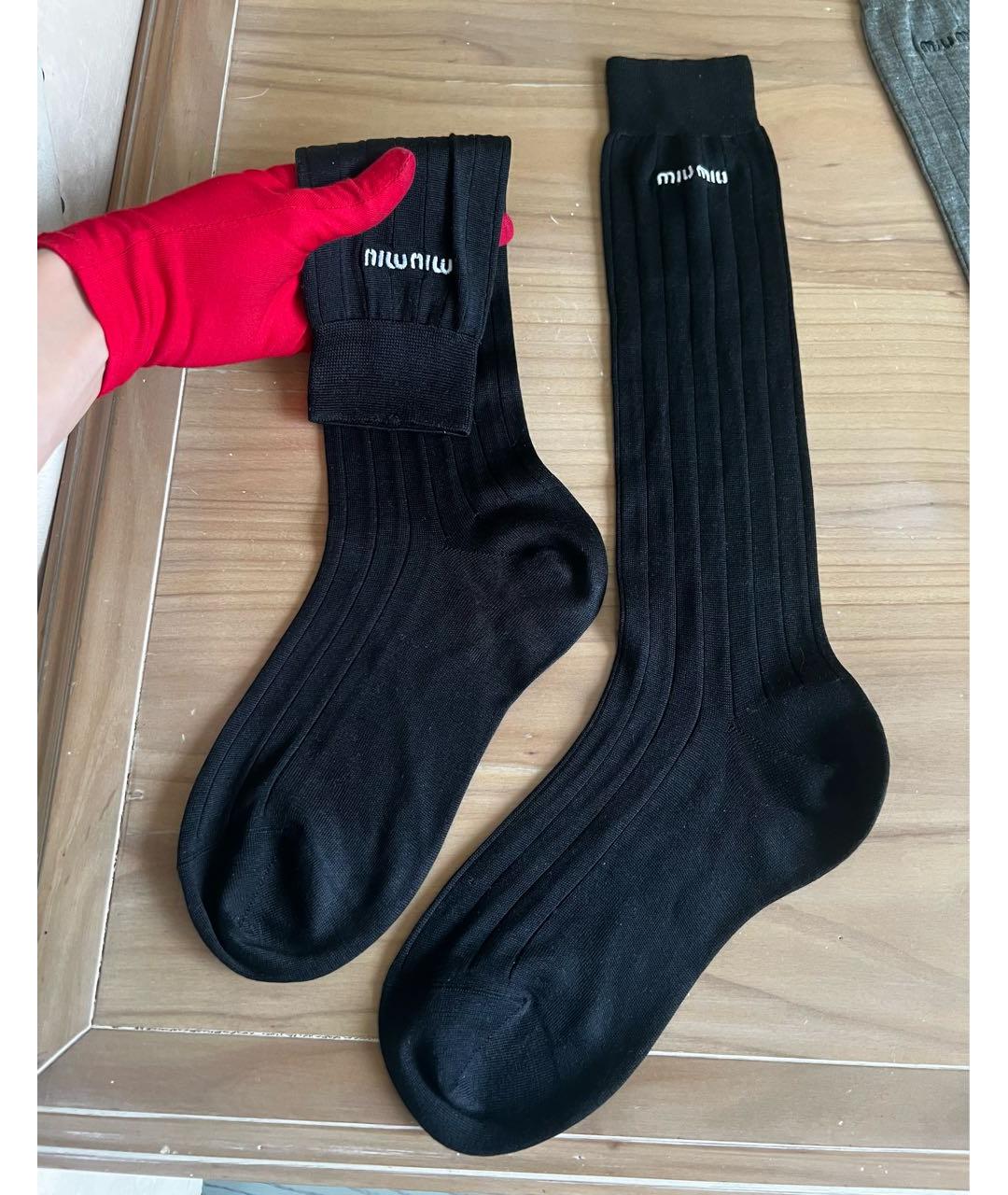 MIU MIU Черные носки, чулки и колготы, фото 5