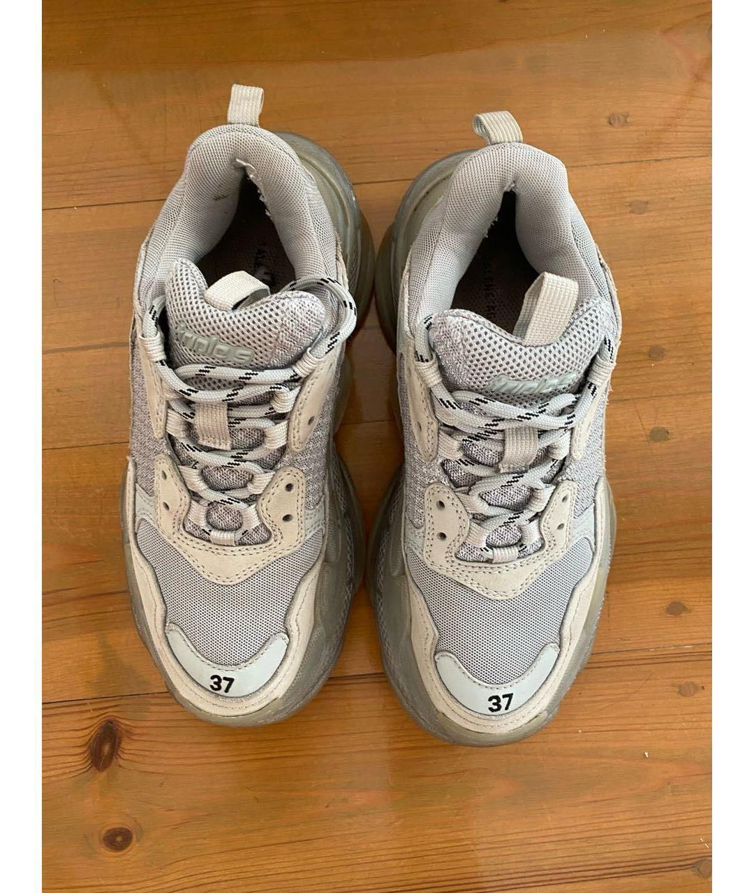 BALENCIAGA Серые текстильные кроссовки, фото 4