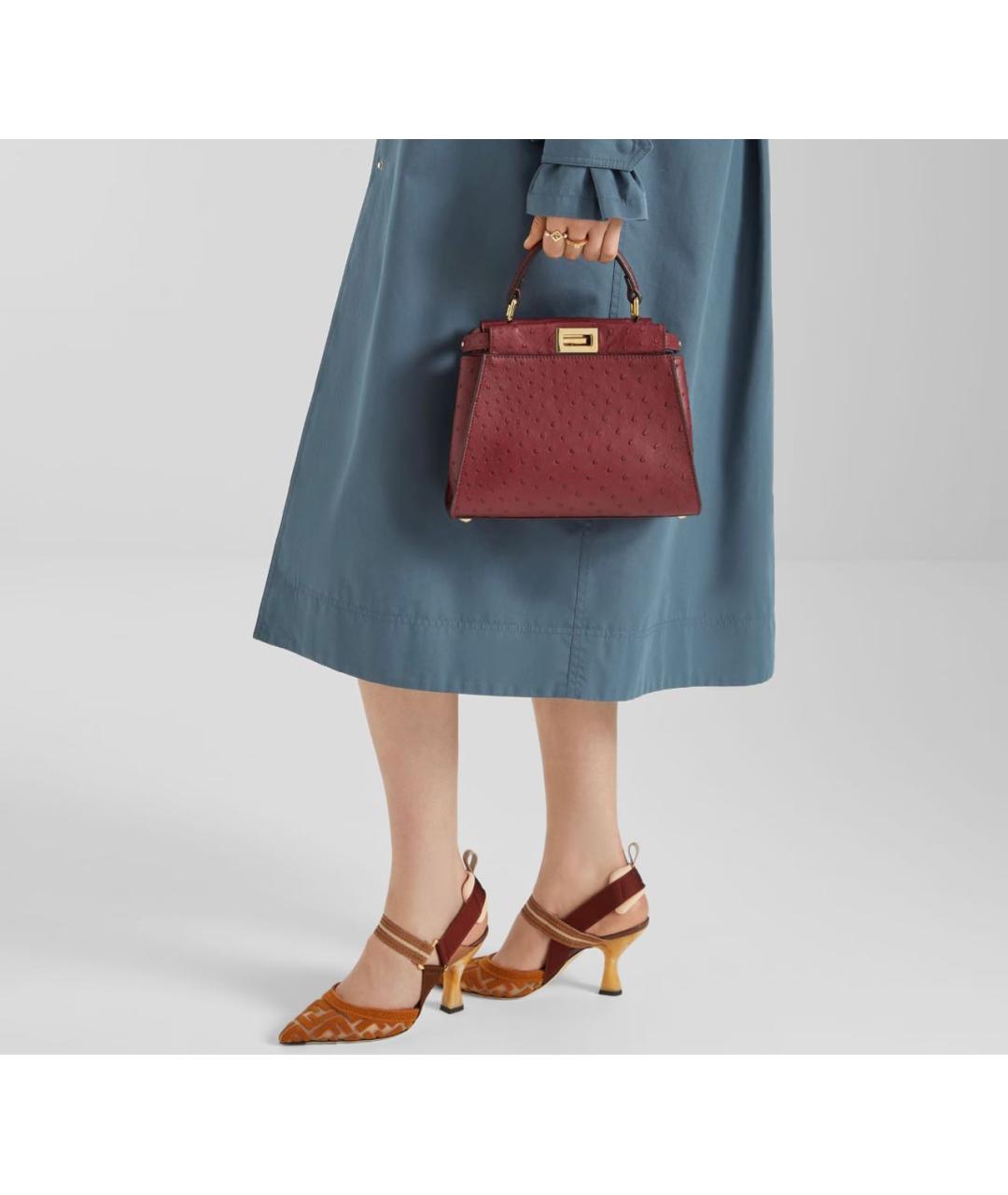 FENDI Коричневые текстильные туфли, фото 5