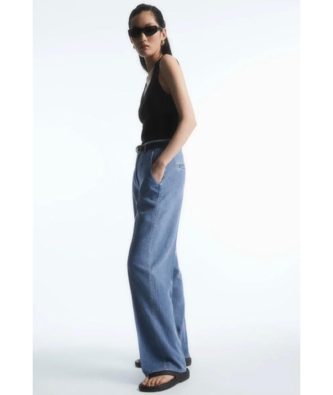 COS Синие хлопко-лиоцелловые прямые джинсы, фото 2