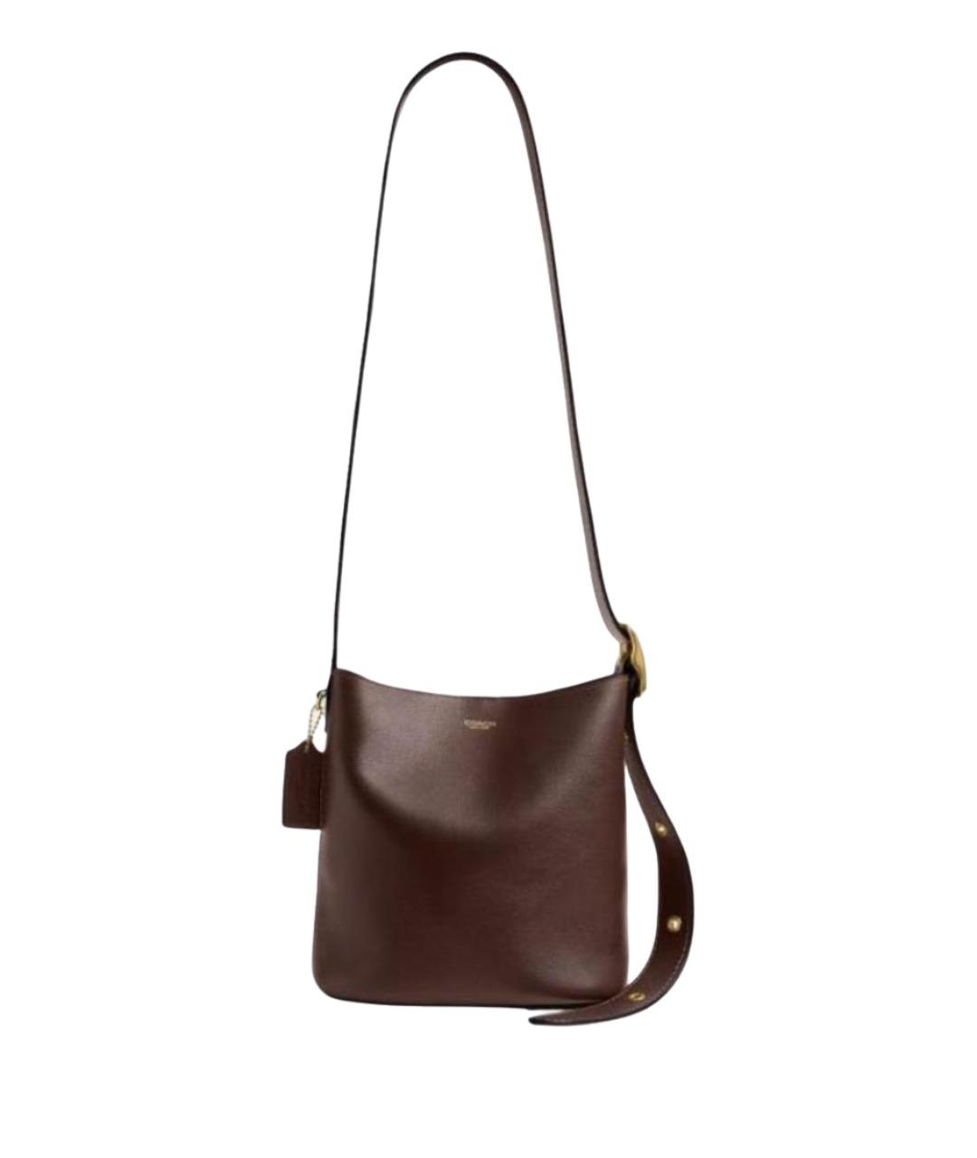 POLO RALPH LAUREN Коричневая кожаная сумка через плечо, фото 1