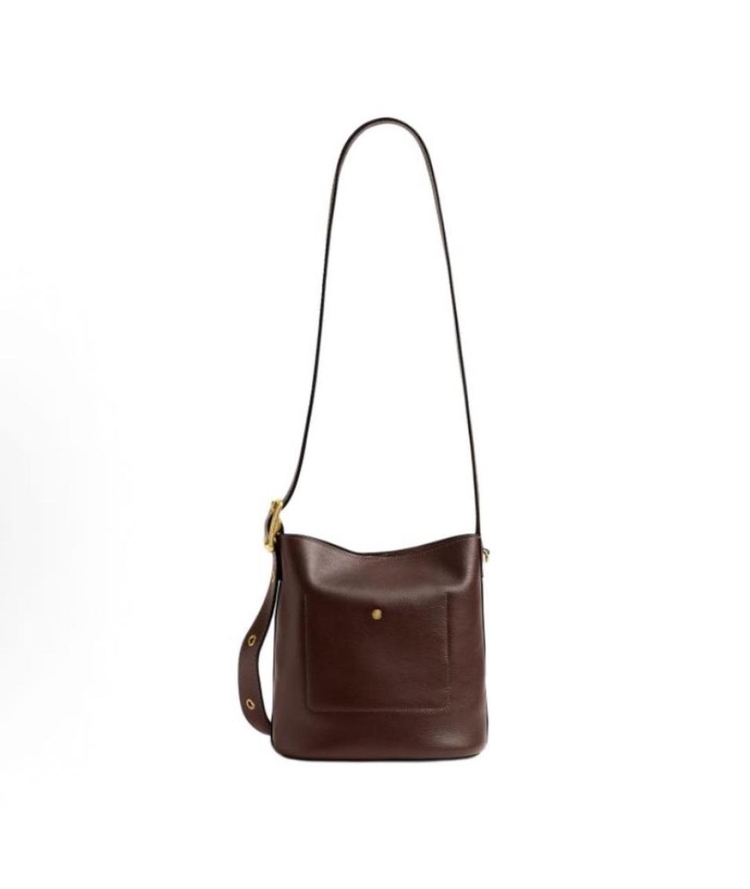 POLO RALPH LAUREN Коричневая кожаная сумка через плечо, фото 3