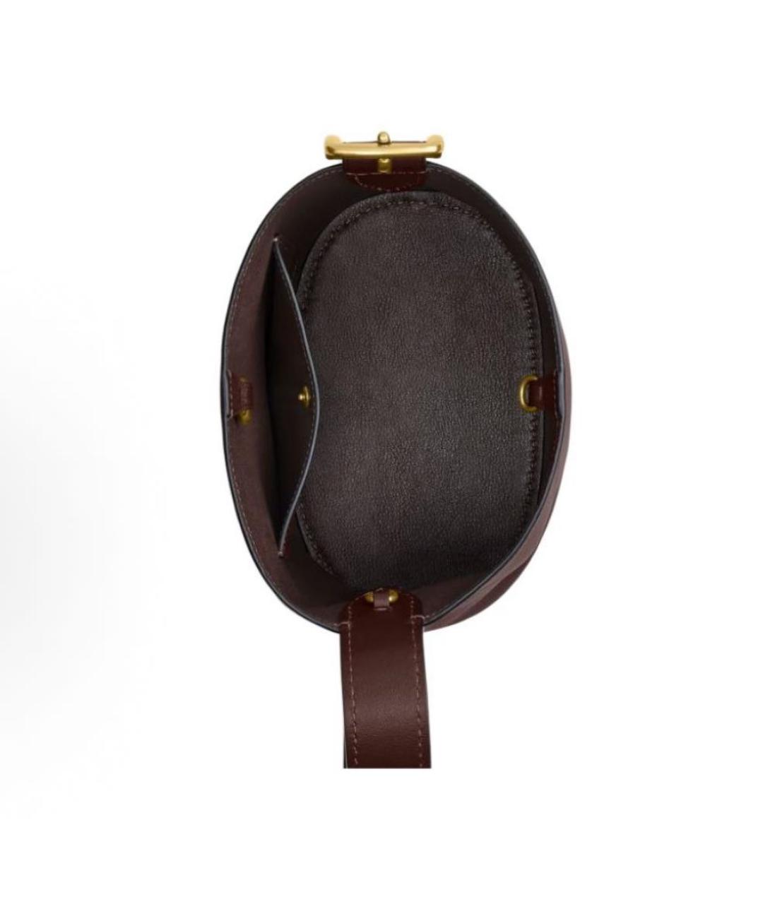 POLO RALPH LAUREN Коричневая кожаная сумка через плечо, фото 4