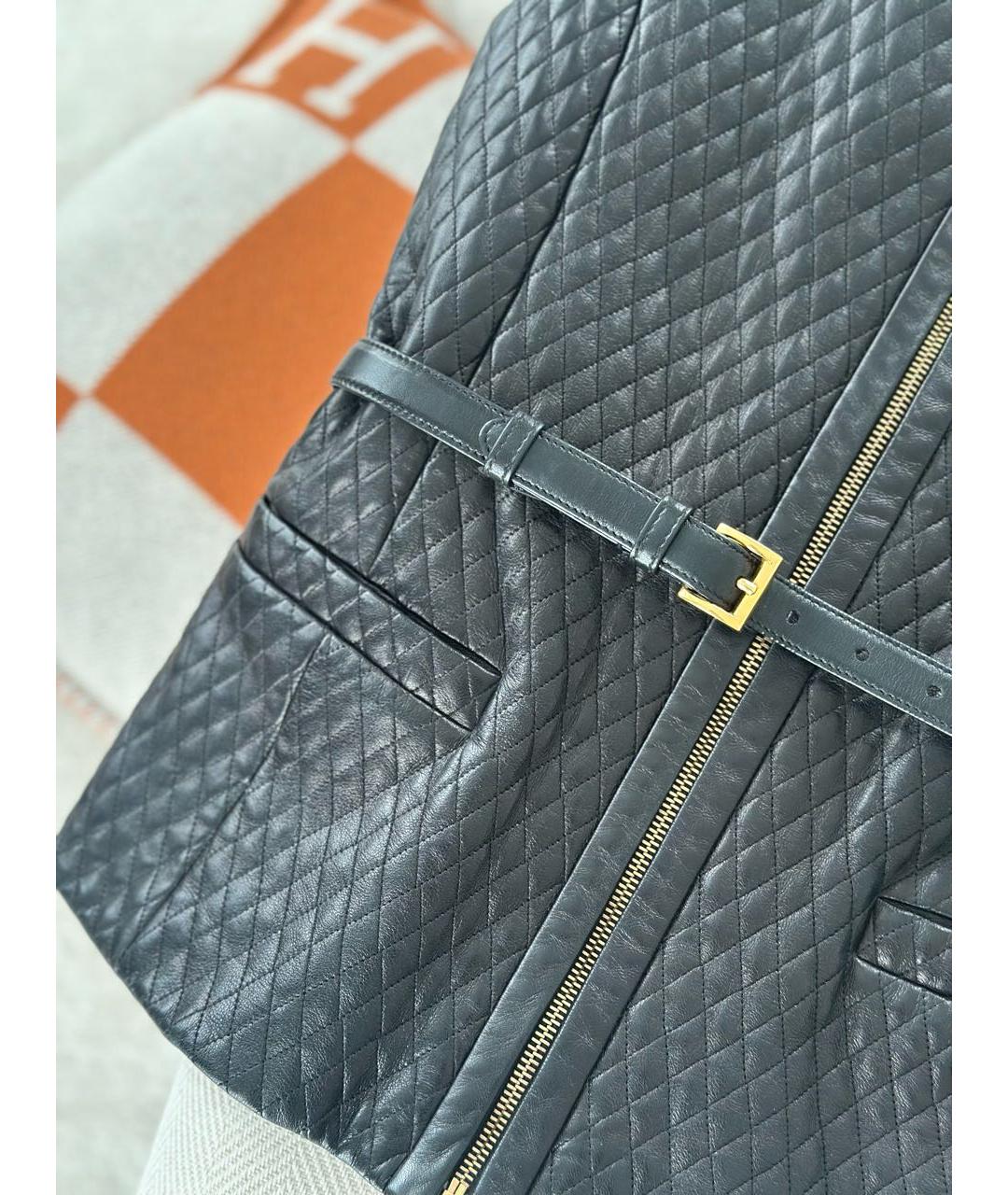 PRADA Черный кожаный жилет, фото 8