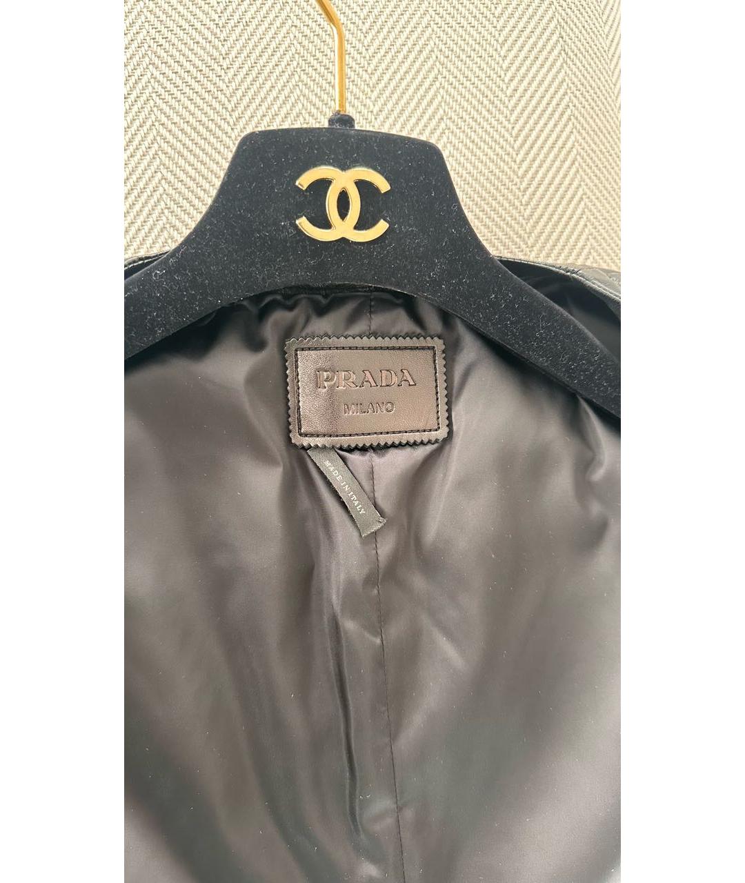 PRADA Черный кожаный жилет, фото 3