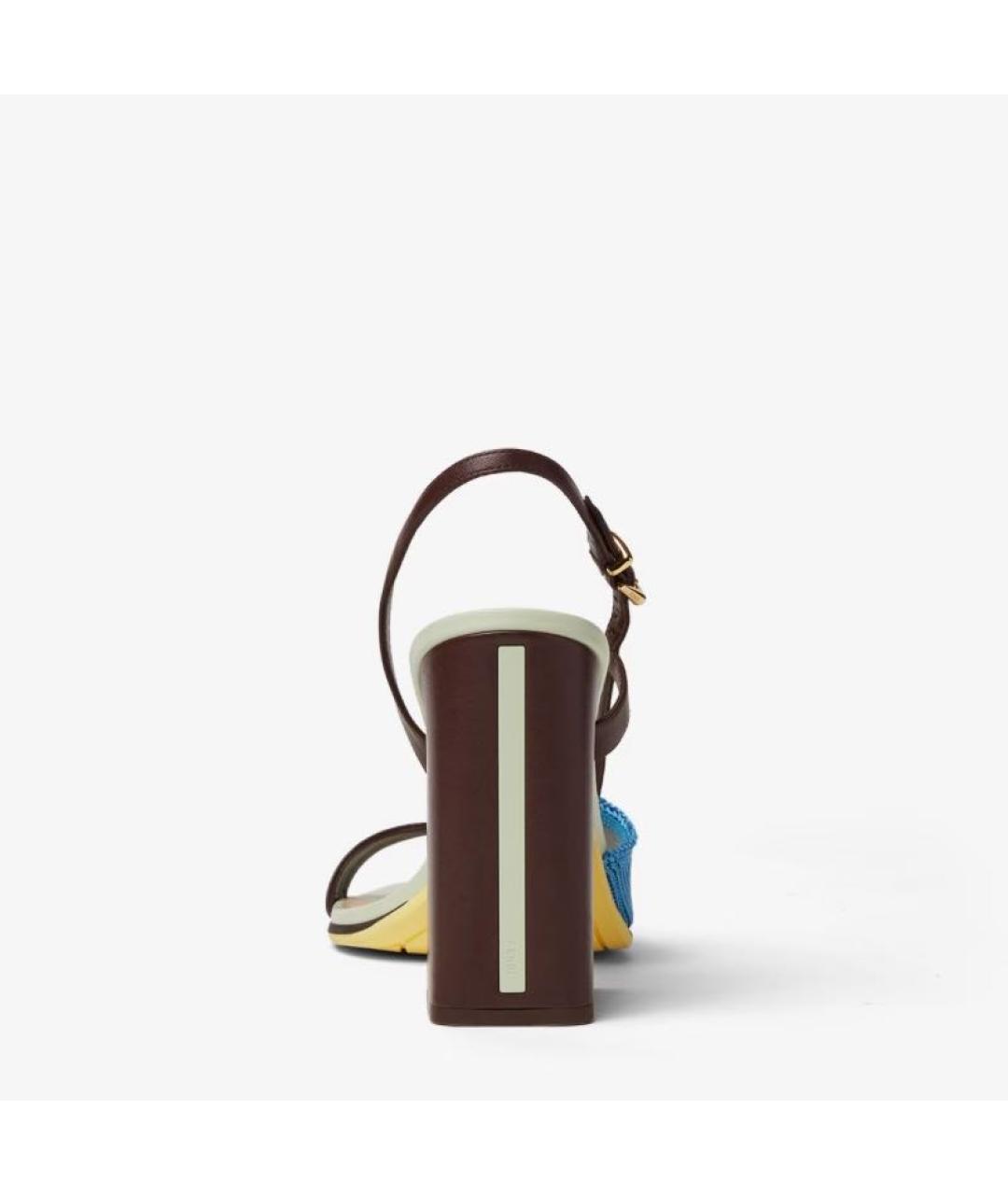 FENDI Мульти кожаные босоножки, фото 3