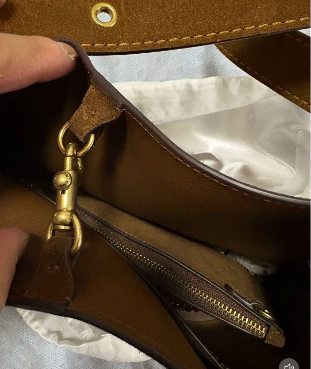 COACH Коричневая замшевая сумка через плечо, фото 7