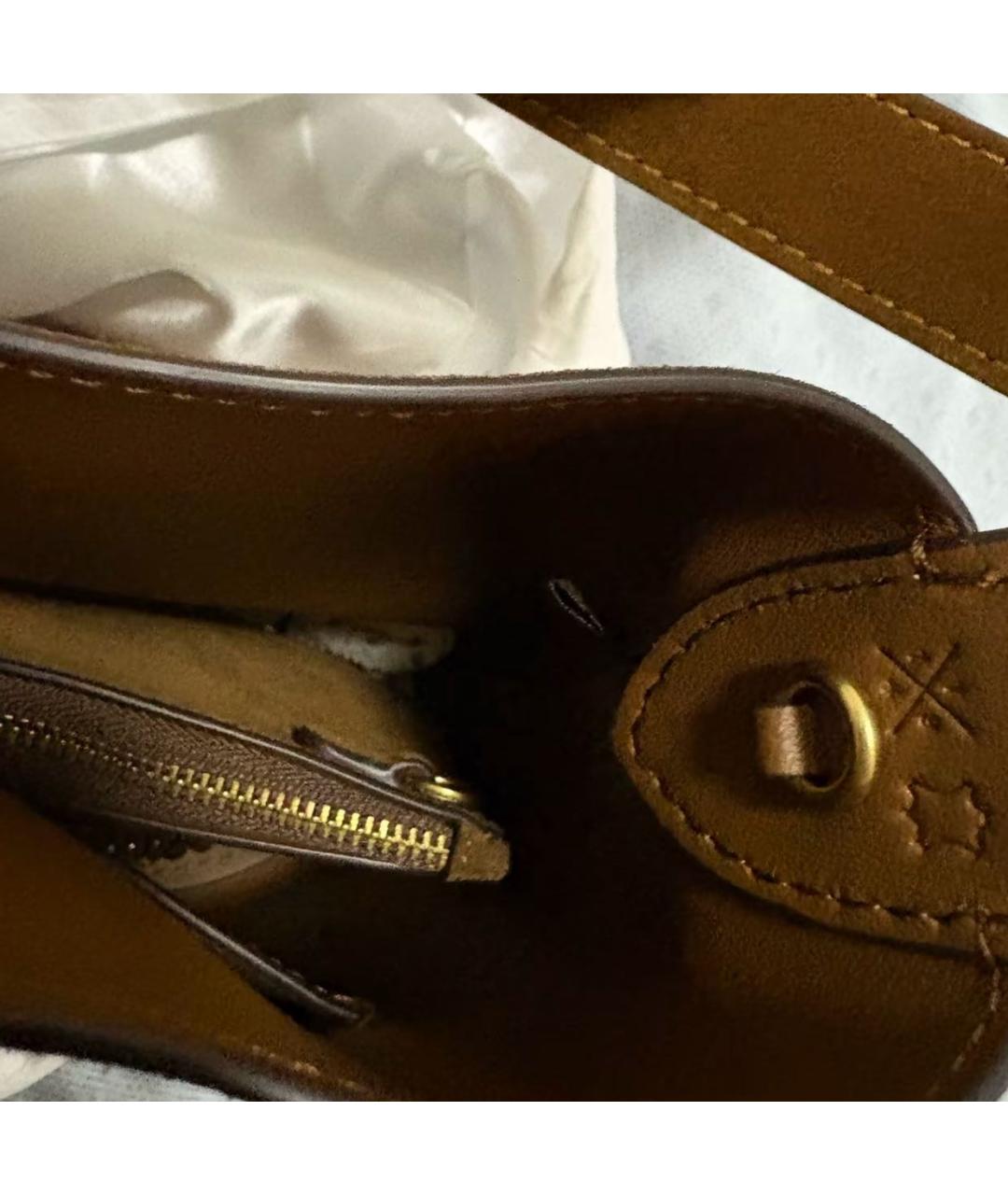 COACH Коричневая замшевая сумка через плечо, фото 8