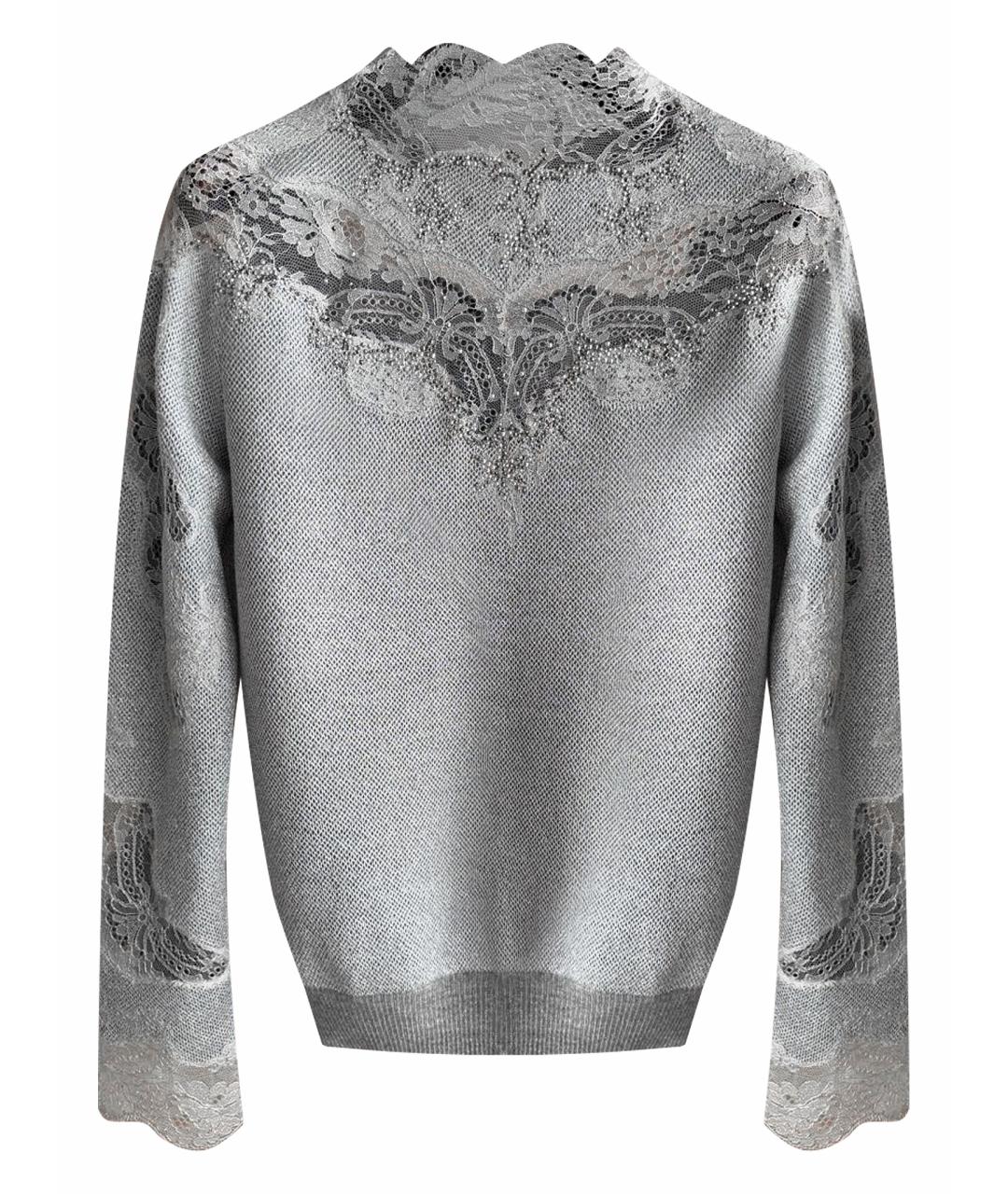 ERMANNO SCERVINO Серебрянный шерстяной джемпер / свитер, фото 1