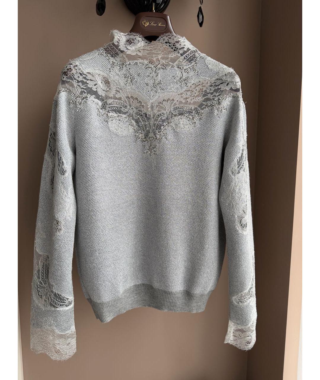 ERMANNO SCERVINO Серебрянный шерстяной джемпер / свитер, фото 7