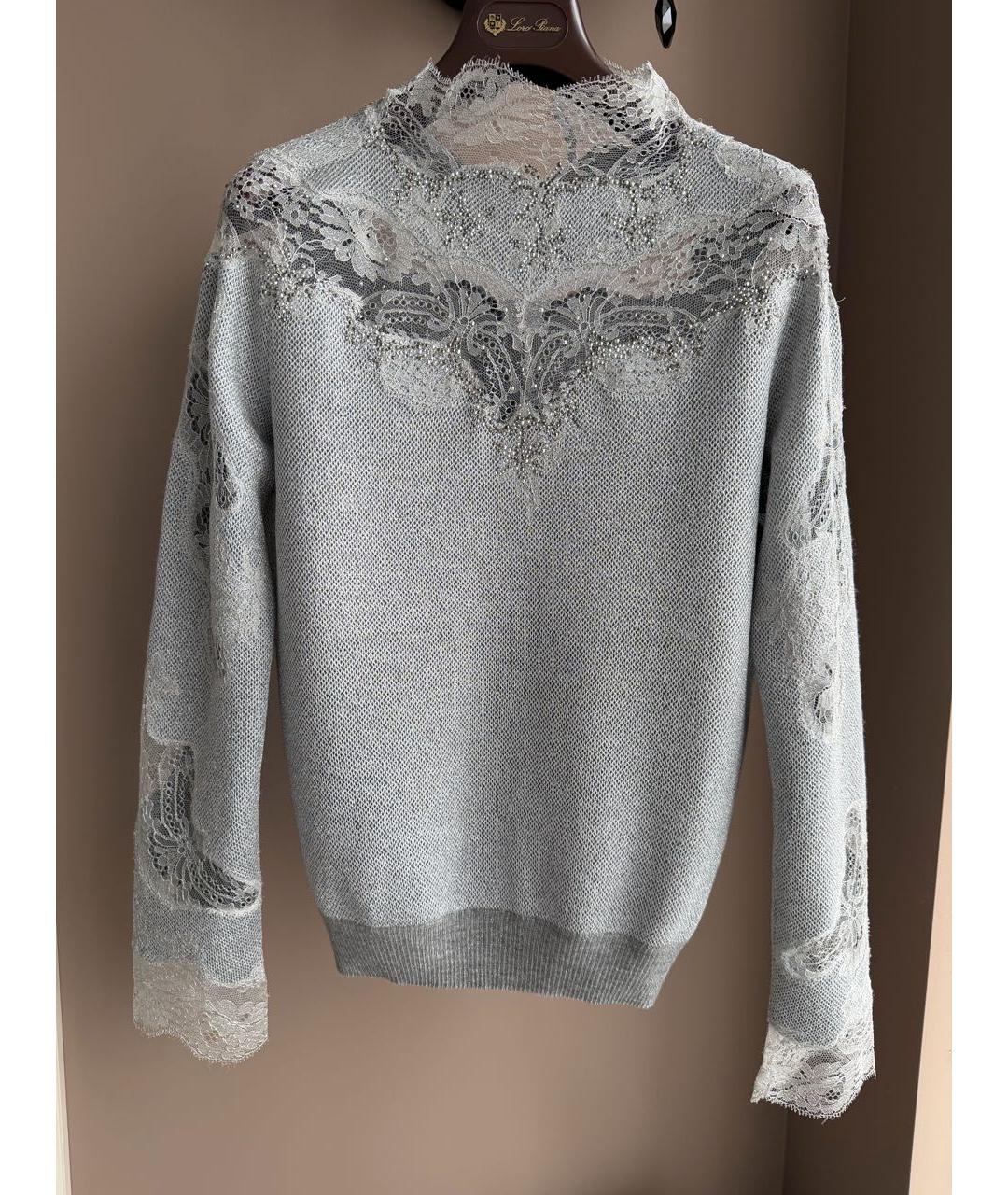 ERMANNO SCERVINO Серебрянный шерстяной джемпер / свитер, фото 8